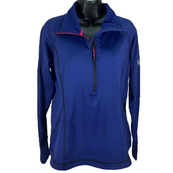 Eddie Bauer First Ascent Pullover Womens Navy Blue Half Zip Activewear Jacket L - Picture 11 of 12